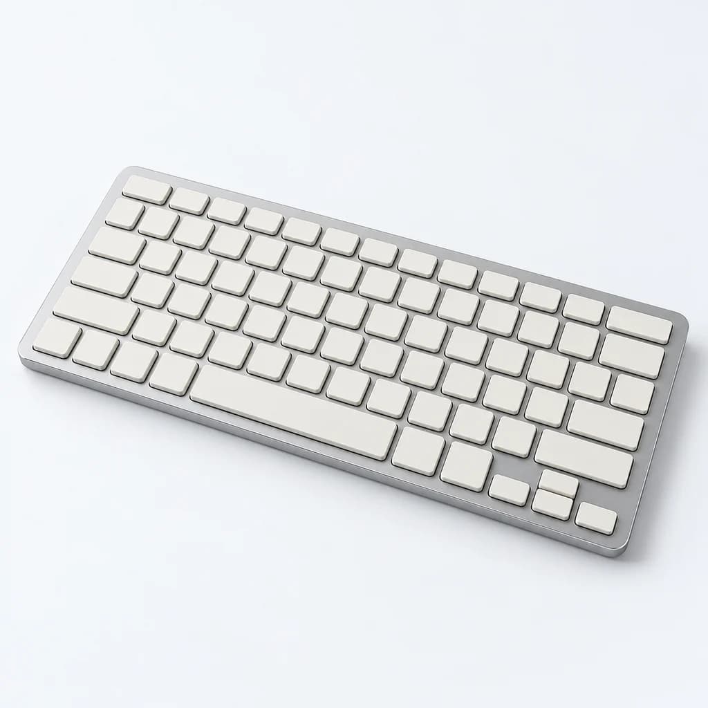 Slim Keyboard in silver, fictional demonstration product