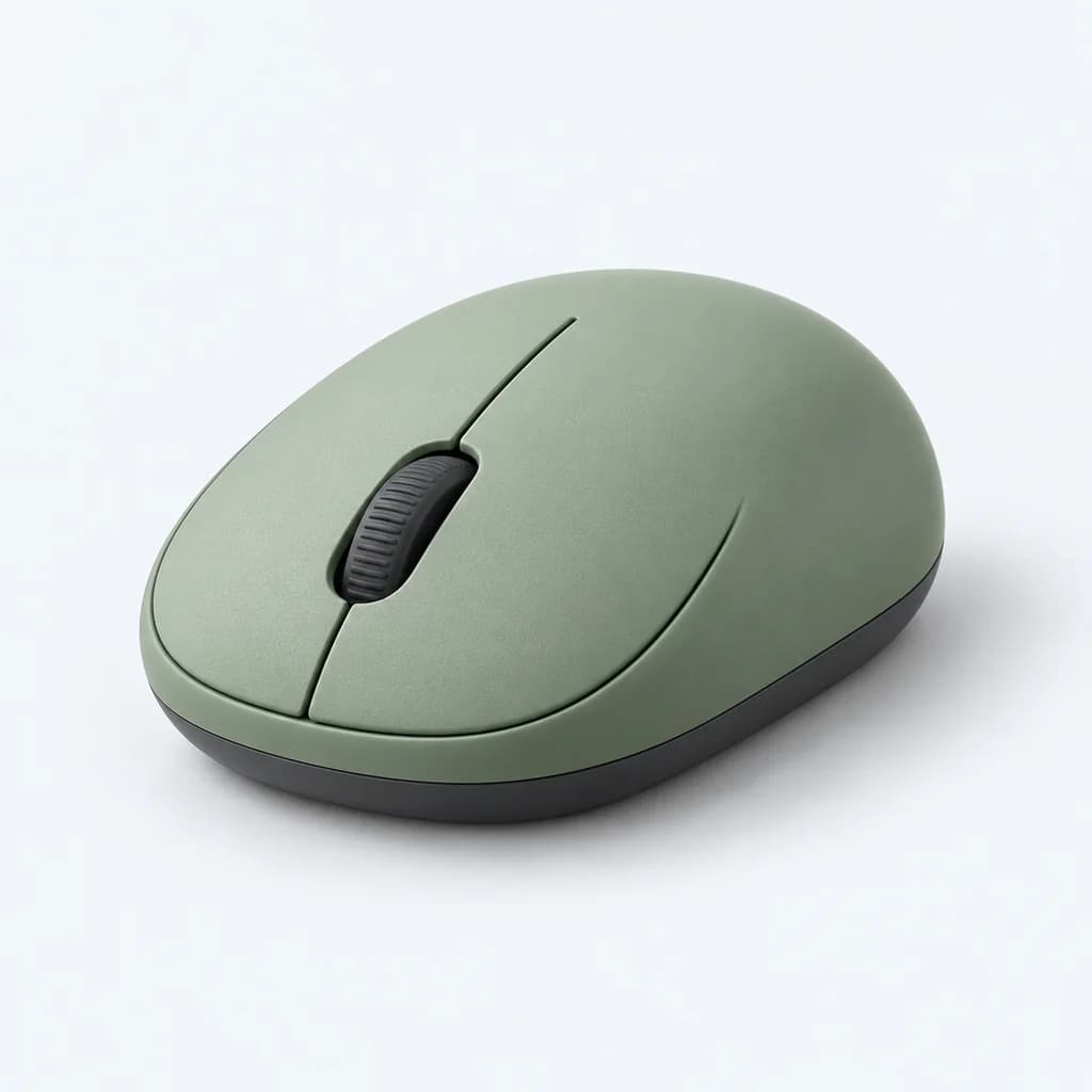 Travel Mouse in sage, fictional demonstration product