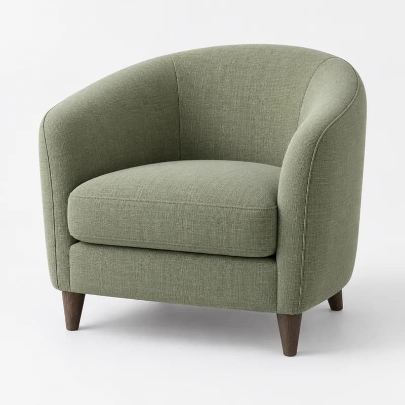 Cove Accent Chair in Sage Green, isolated on a pale studio background
