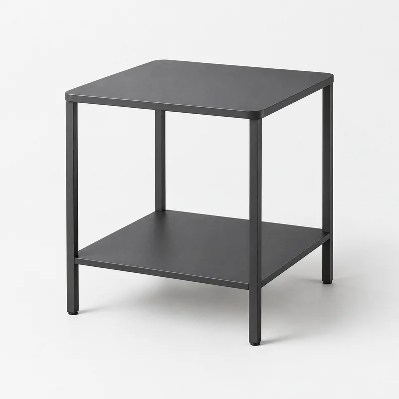 Line Side Table in Graphite, isolated on a pale studio background
